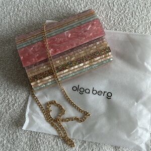 Olga Berg Hard Shell Clutch Purse